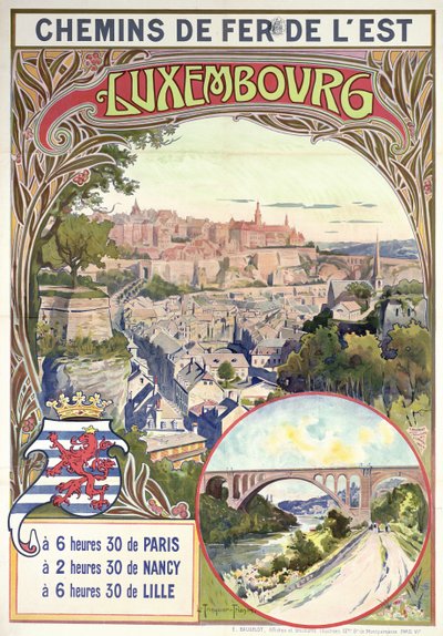 Poster Advertising Luxembourg by pseudonym of Trinquier, Louis Trinquier Trianon